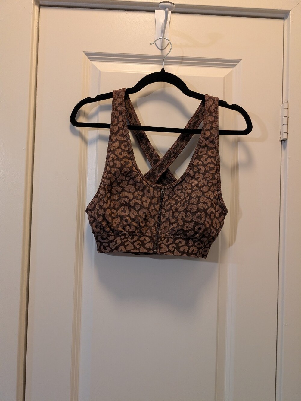 Brown Animal Print Plus Sports Bra